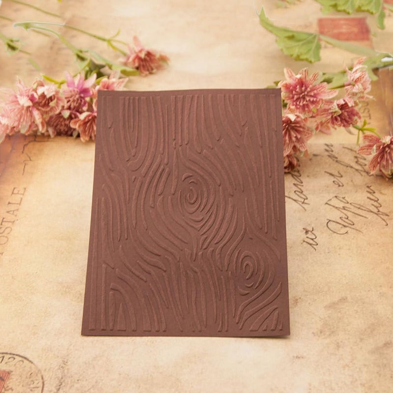 FUGUT 3-D Embossing Folder for Card Making - Plastic Textured Template for DIY Scrapbooking, Paper Crafting and Handmade Art Supplies (3D Tree Wood Grain 8.3 x 5.9 in) - Image 5